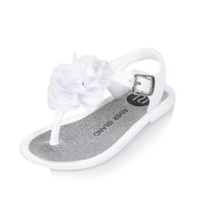 Mini girls white jelly sandals